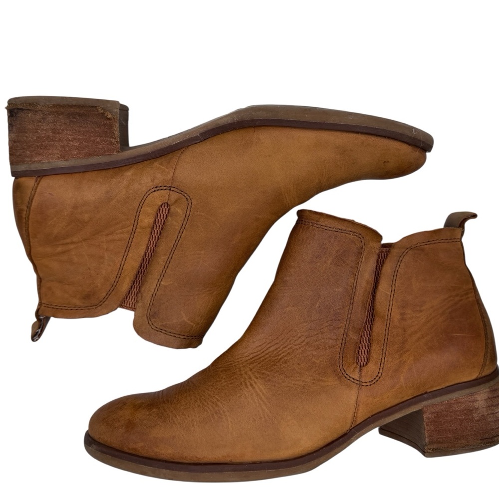 Korks Tan Leather Ankle Boots - Size 8